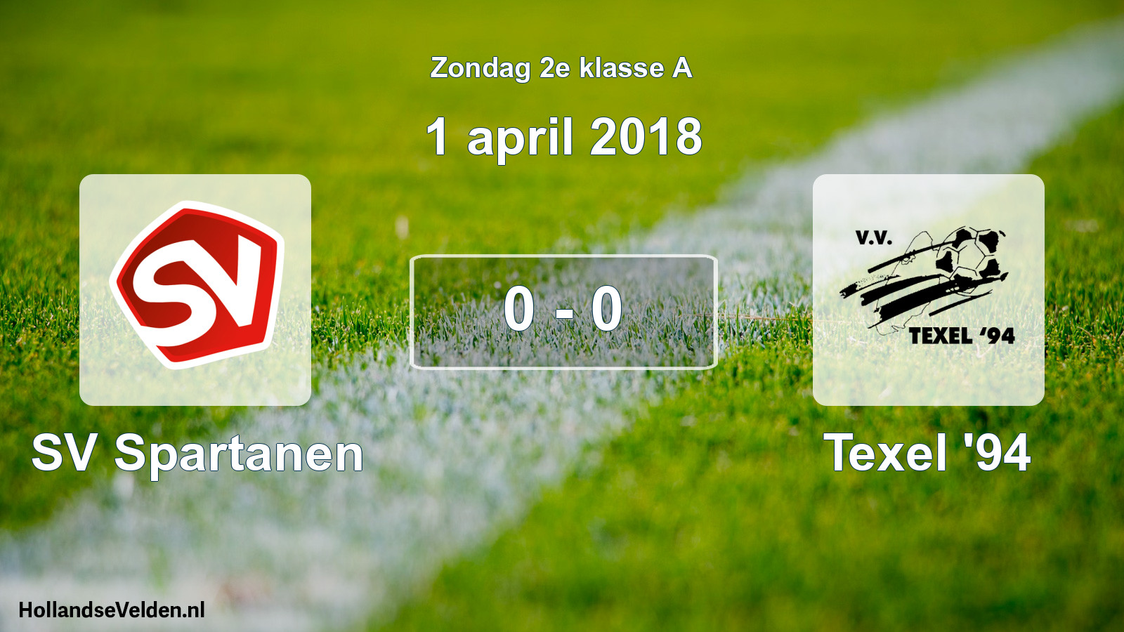 Total number of matches played: SV Spartanen - Texel '94 0 - 0 (1 April 2018)