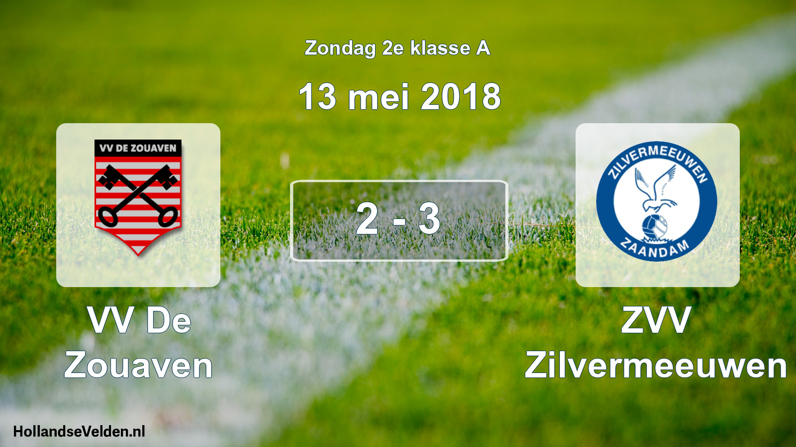 Total number of matches played: VV De Zouaven - ZVV Zilvermeeuwen 2 - 3 (13 May 2018)