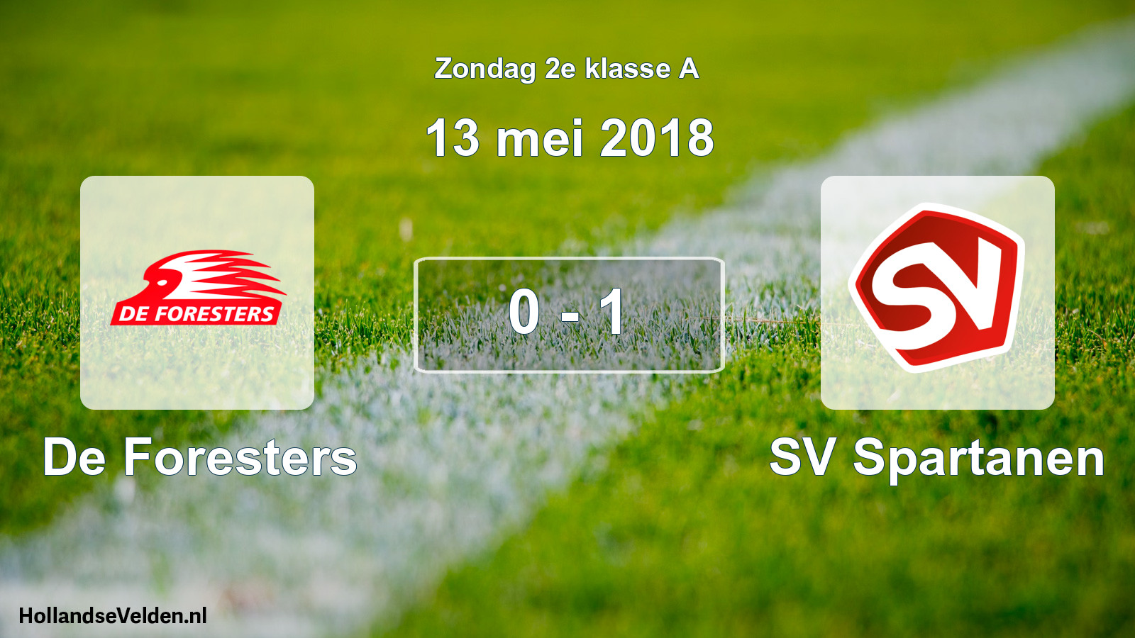 Total number of matches played: De Foresters - SV Spartanen 0 - 1 (13 May 2018)