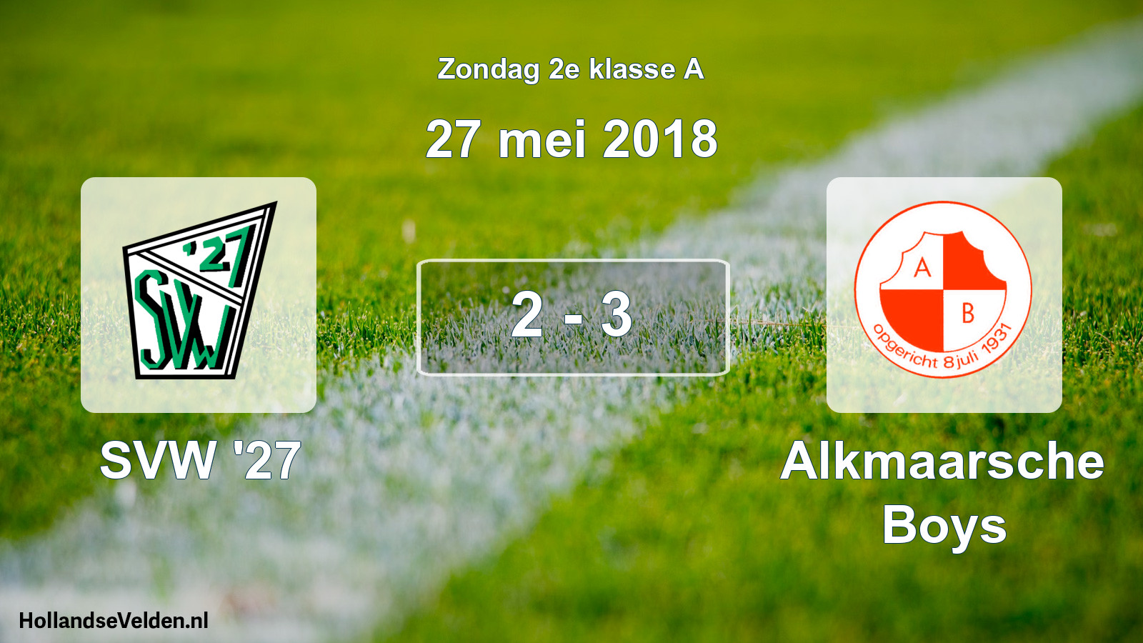 Total number of matches played: SVW '27 - Alkmaarsche Boys 2 - 3 (27 May 2018)