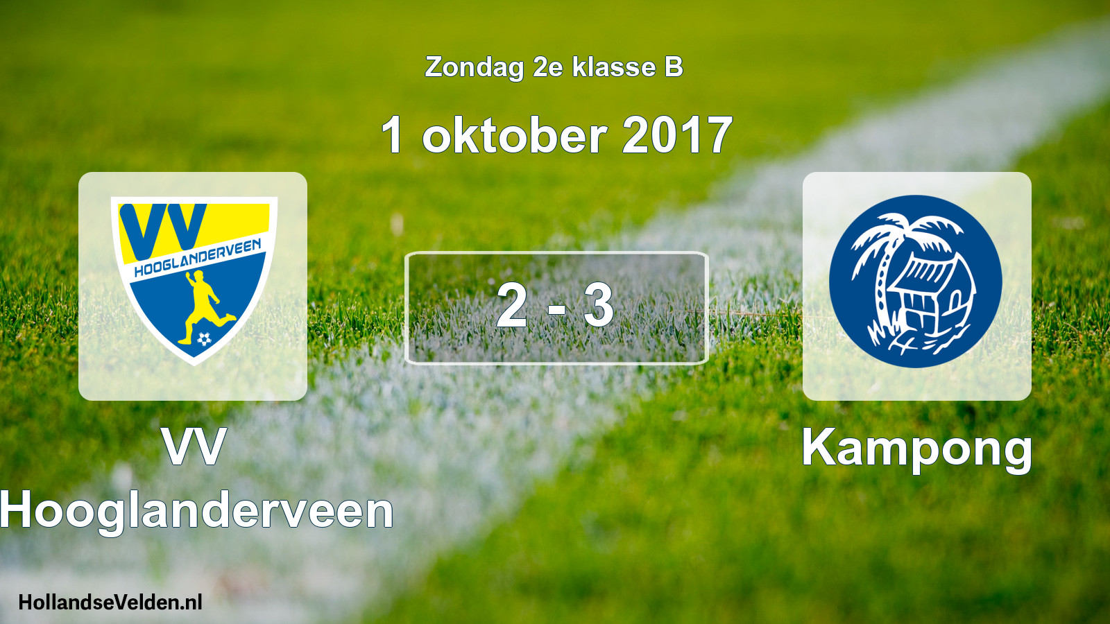 Total number of matches played: VV Hooglanderveen - Kampong 2 - 3 (1 October 2017)