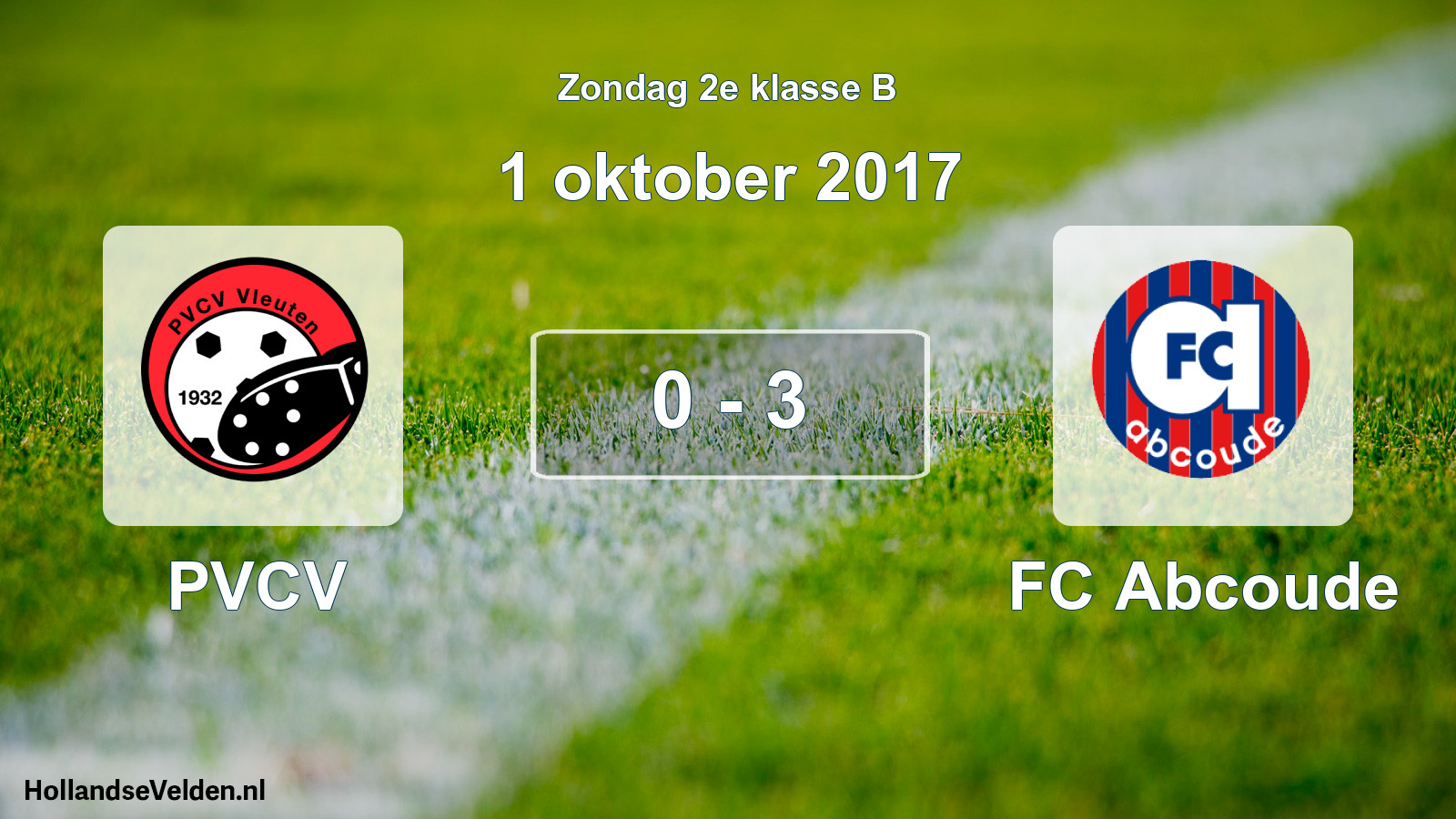 Total number of matches played: PVCV - FC Abcoude 0 - 3 (1 October 2017)