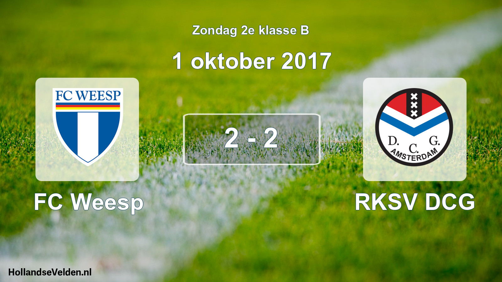 Total number of matches played: FC Weesp - RKSV DCG 2 - 2 (1 October 2017)