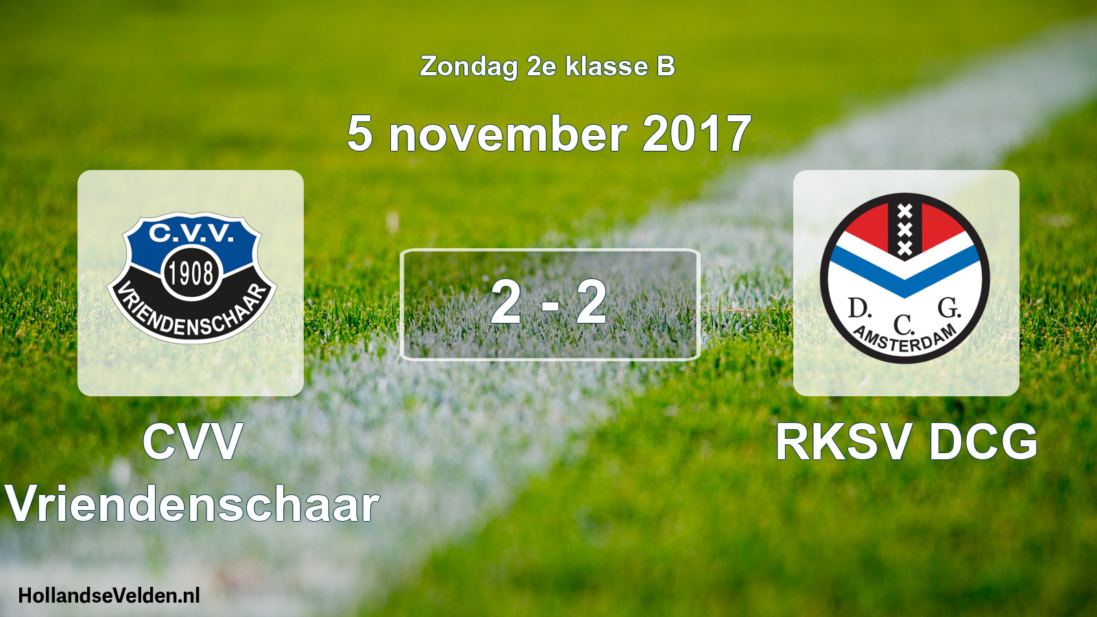 Total number of matches played: CVV Vriendenschaar - RKSV DCG 2 - 2 (5 November 2017)