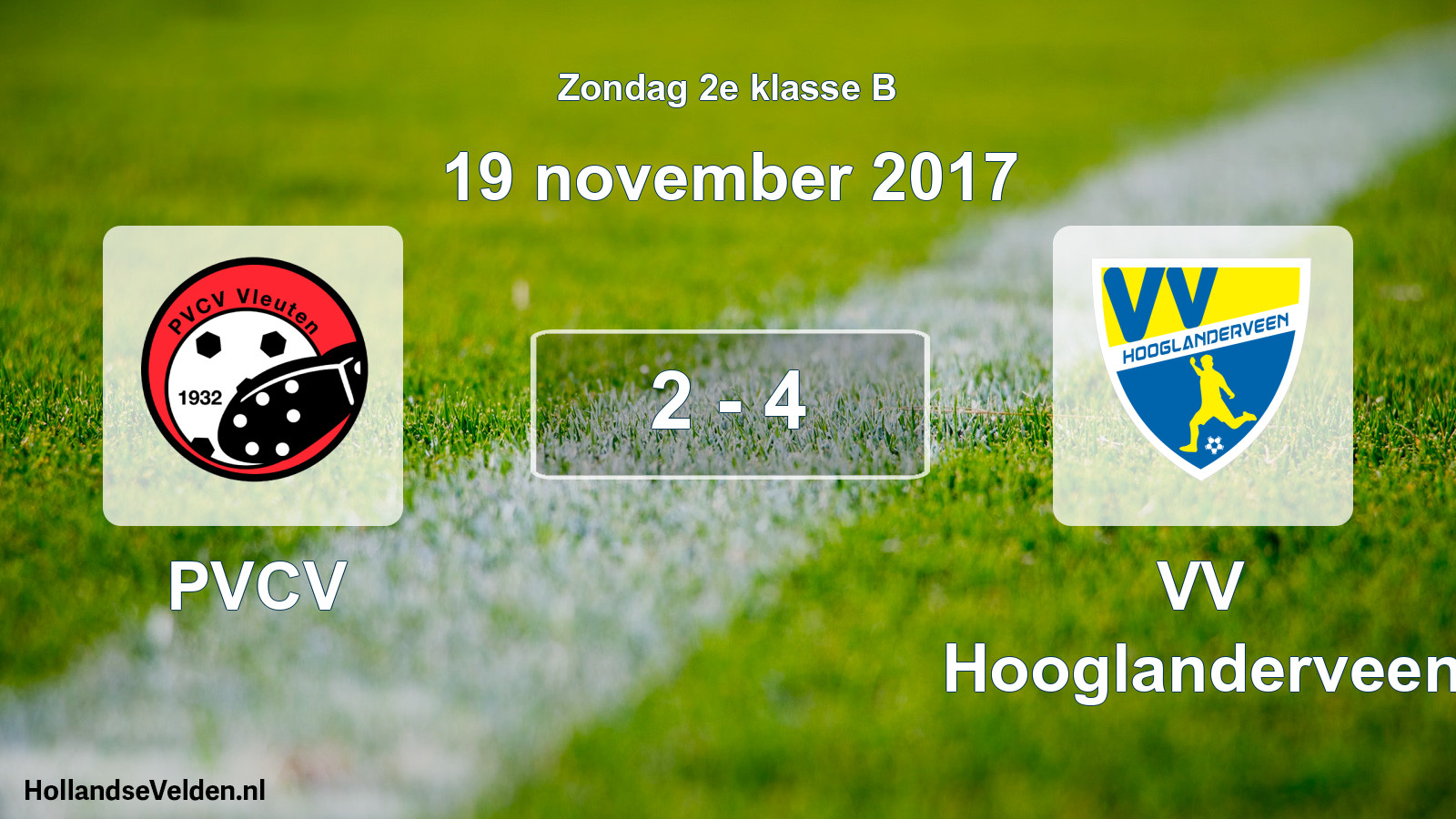 Total number of matches played: PVCV - VV Hooglanderveen 2 - 4 (19 November 2017)