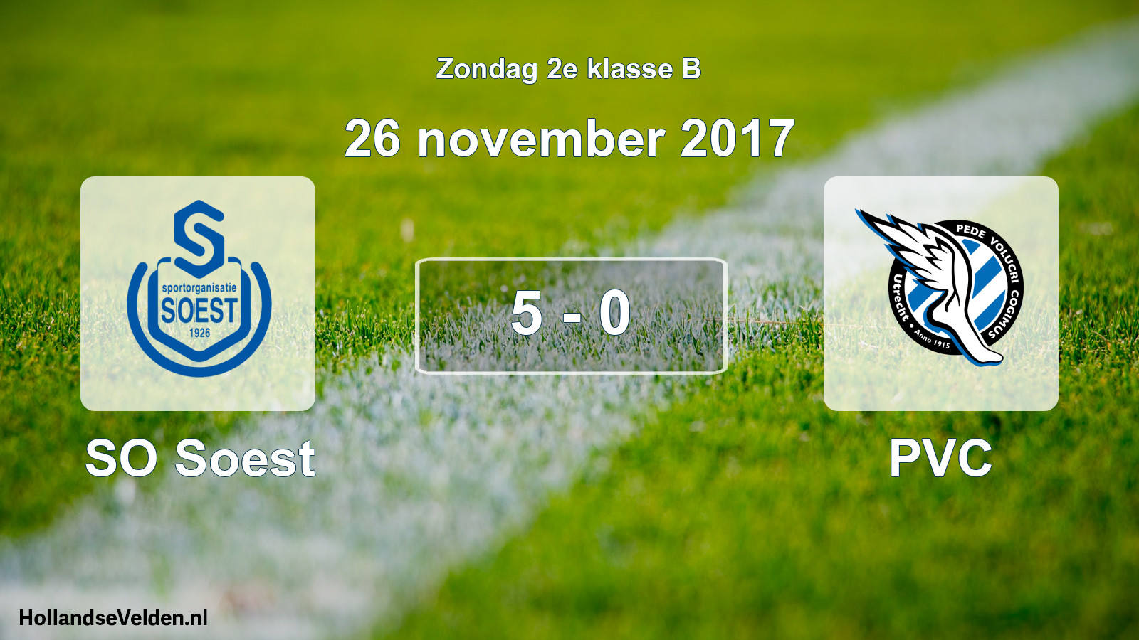 Total number of matches played: SO Soest - PVC 5 - 0 (26 November 2017)
