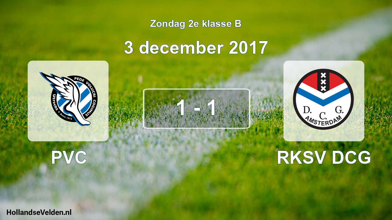 Total number of matches played: PVC - RKSV DCG 1 - 1 (3 December 2017)