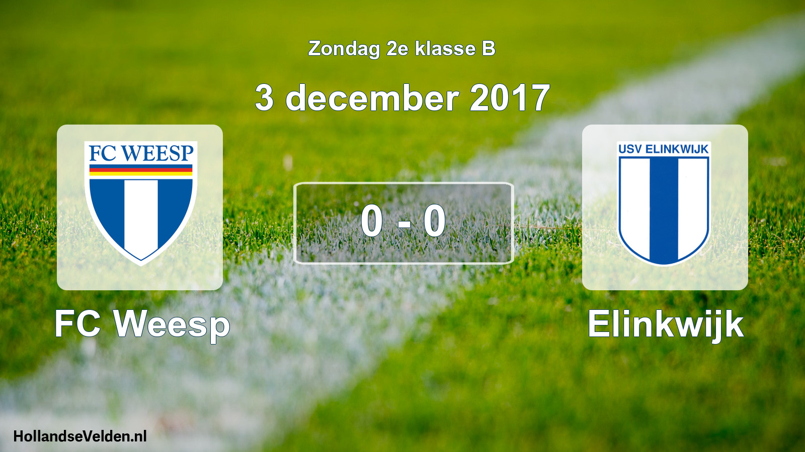 Total number of matches played: FC Weesp - Elinkwijk 0 - 0 (3 December 2017)