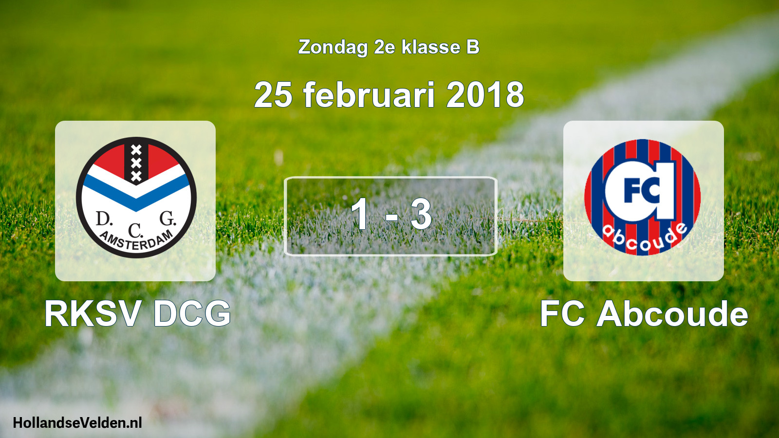 Total number of matches played: RKSV DCG - FC Abcoude 1 - 3 (25 February 2018)
