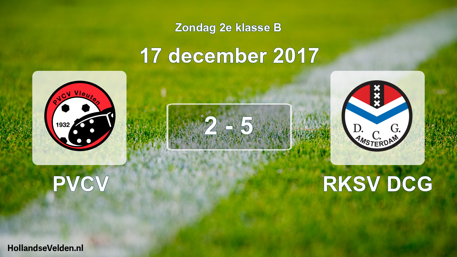 Total number of matches played: PVCV - RKSV DCG 2 - 5 (17 December 2017)