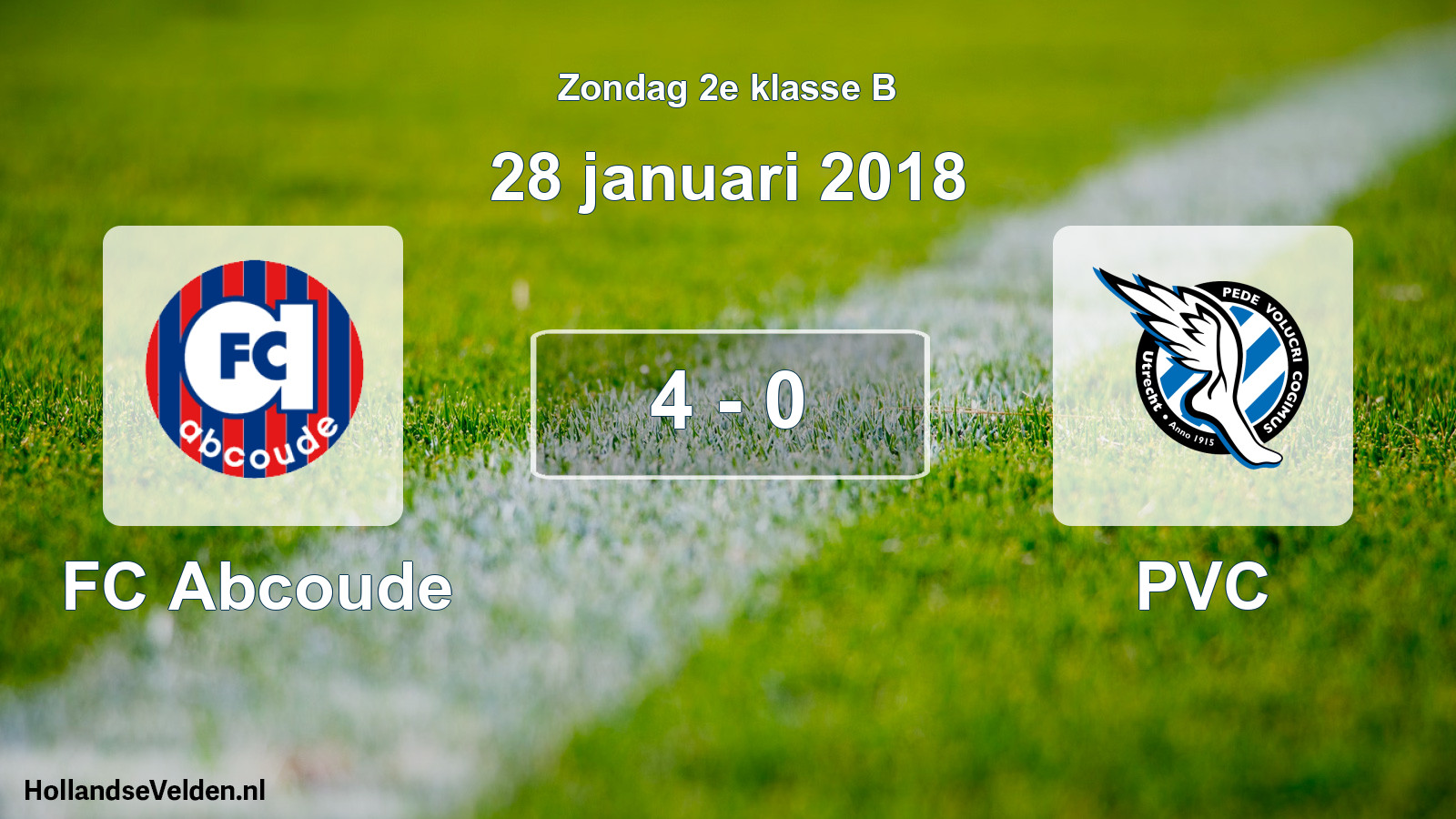 Total number of matches played: FC Abcoude - PVC 4 - 0 (28 January 2018)