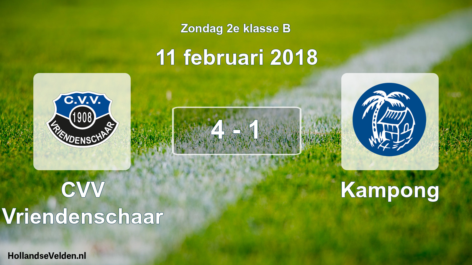 Total number of matches played: CVV Vriendenschaar - Kampong 4 - 1 (11 February 2018)