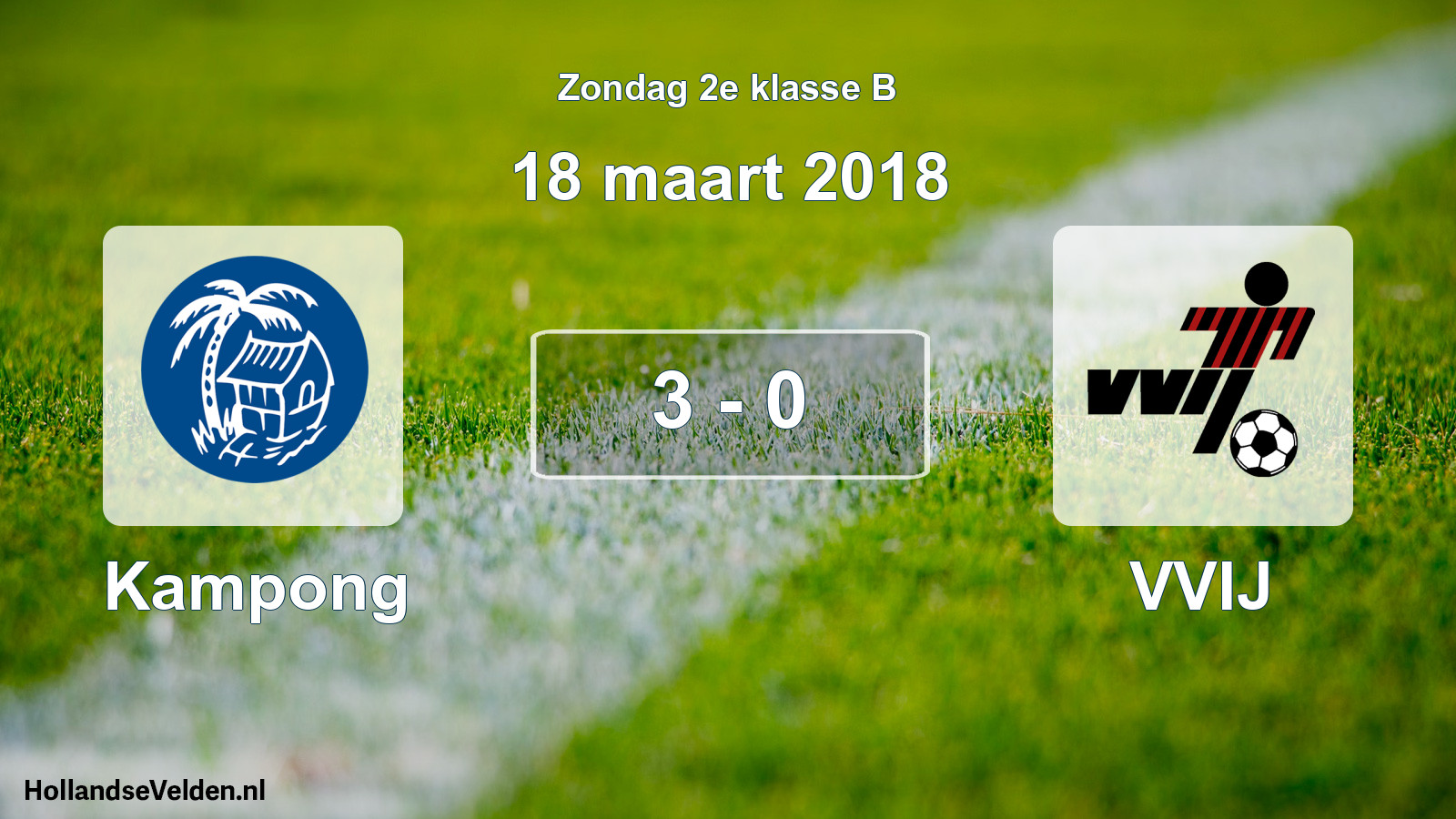 Total number of matches played: Kampong - VVIJ 3 - 0 (18 March 2018)