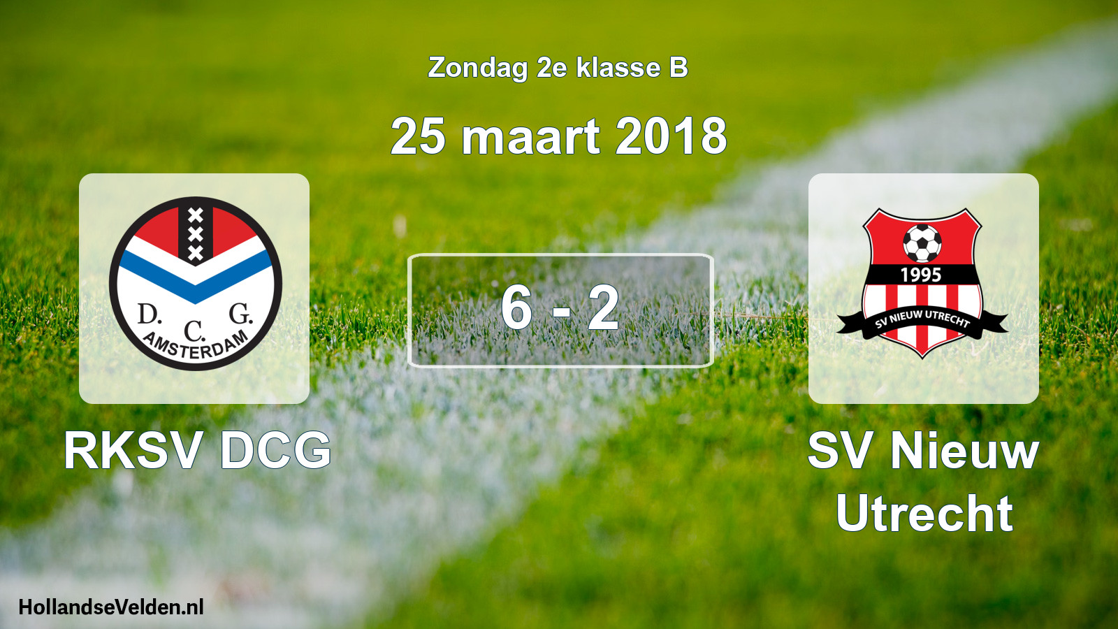 Total number of matches played: RKSV DCG - SV Nieuw Utrecht 6 - 2 (25 March 2018)
