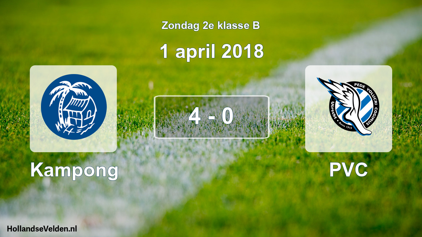 Total number of matches played: Kampong - PVC 4 - 0 (1 April 2018)