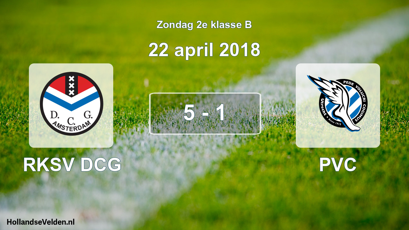 Total number of matches played: RKSV DCG - PVC 5 - 1 (22 April 2018)