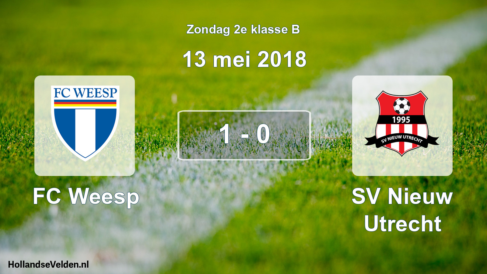 Total number of matches played: FC Weesp - SV Nieuw Utrecht 1 - 0 (13 May 2018)
