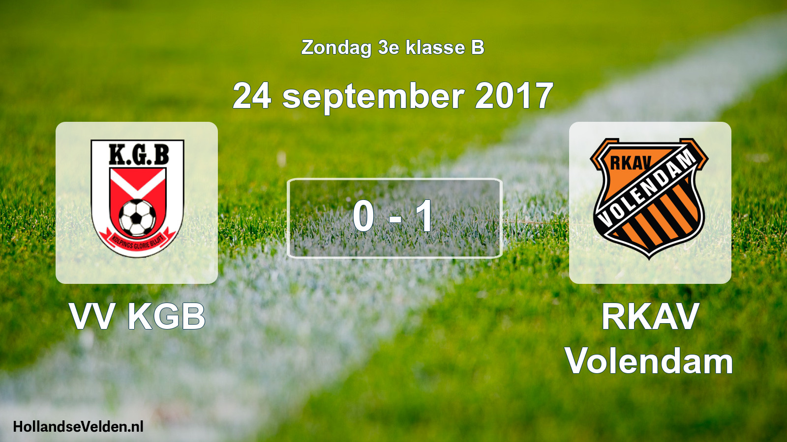 Total number of matches played: VV KGB - RKAV Volendam 0 - 1 (24 September 2017)