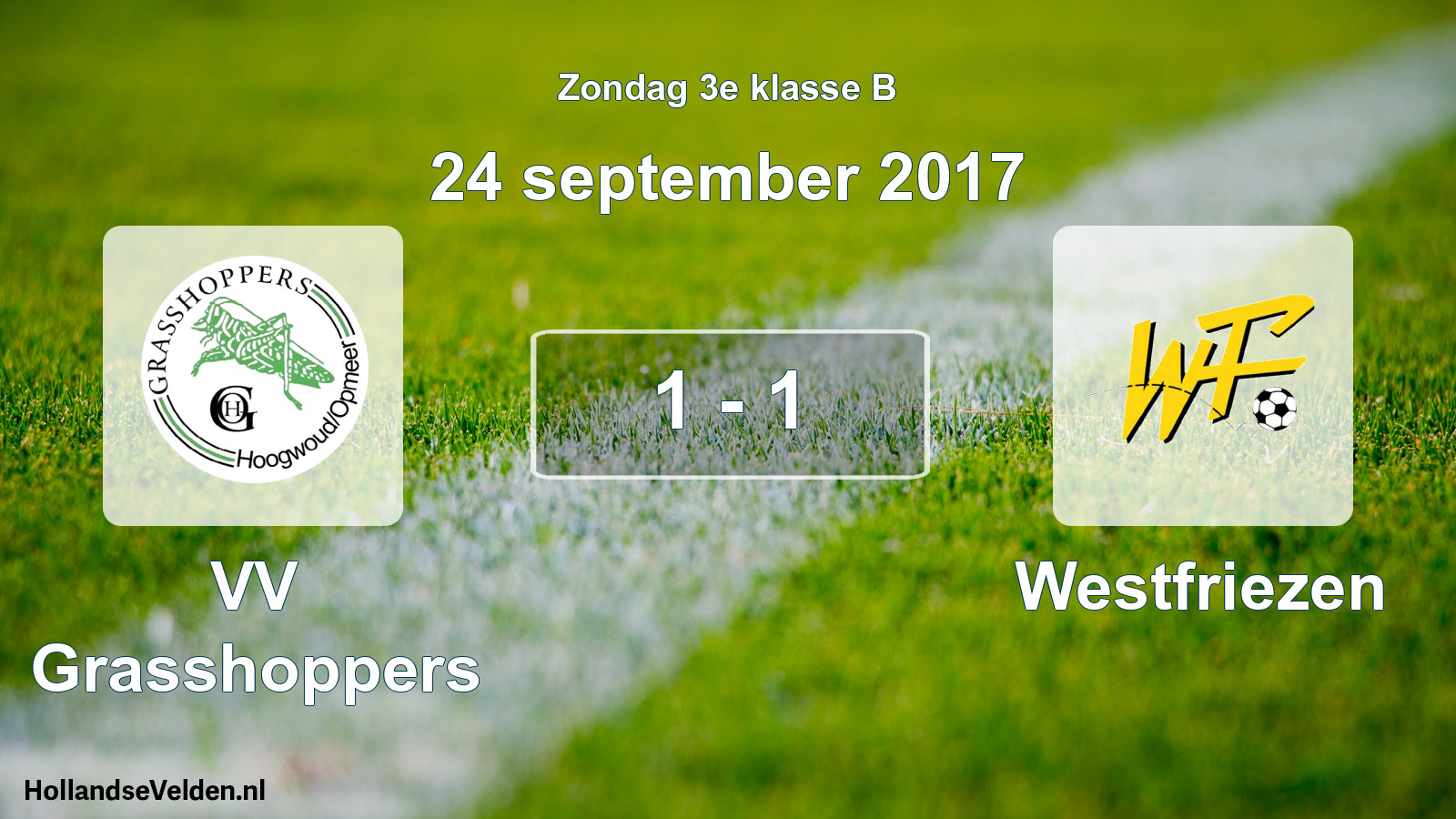 Total number of matches played: VV Grasshoppers - Westfriezen 1 - 1 (24 September 2017)