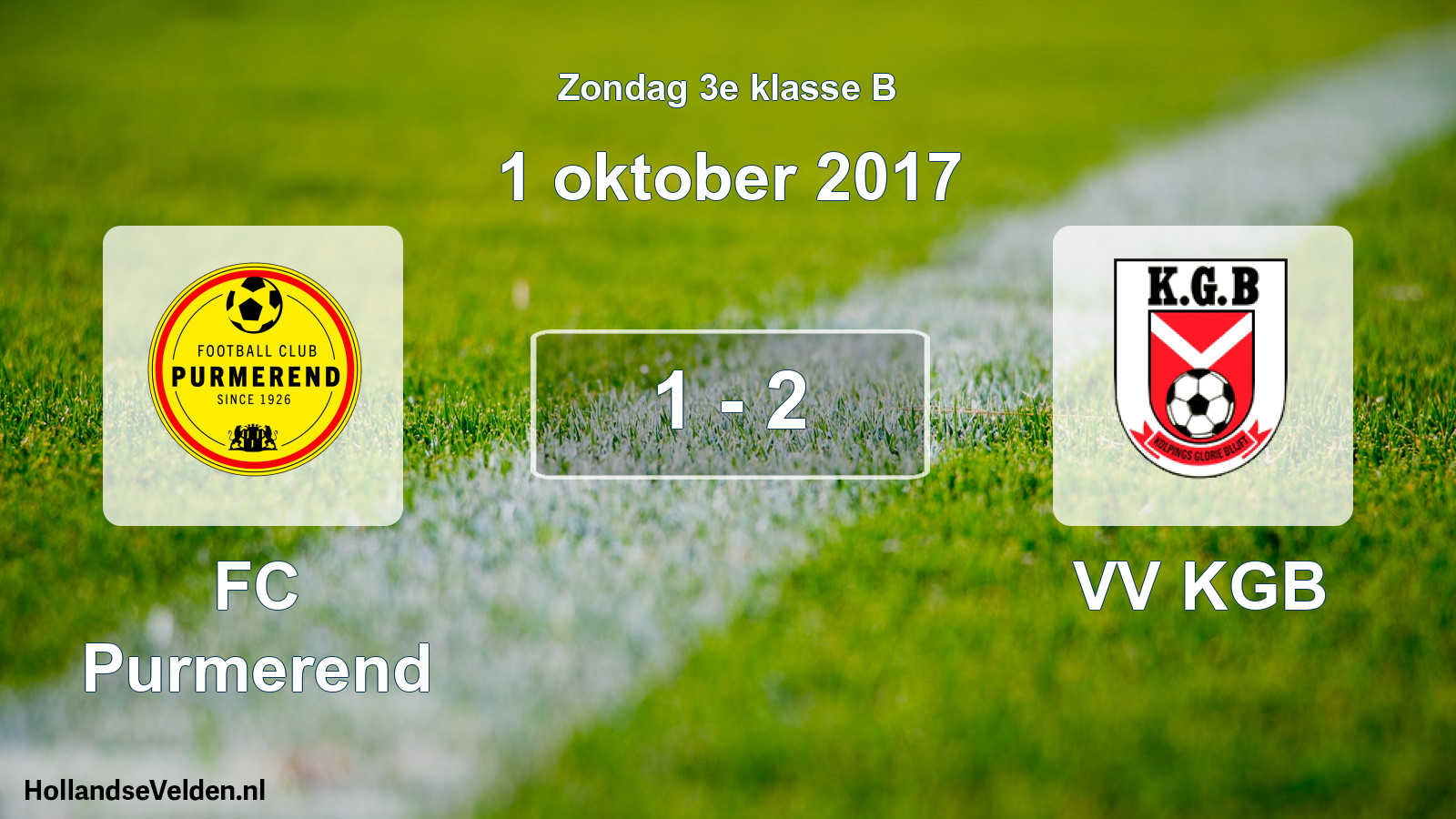 Total number of matches played: FC Purmerend - VV KGB 1 - 2 (1 October 2017)