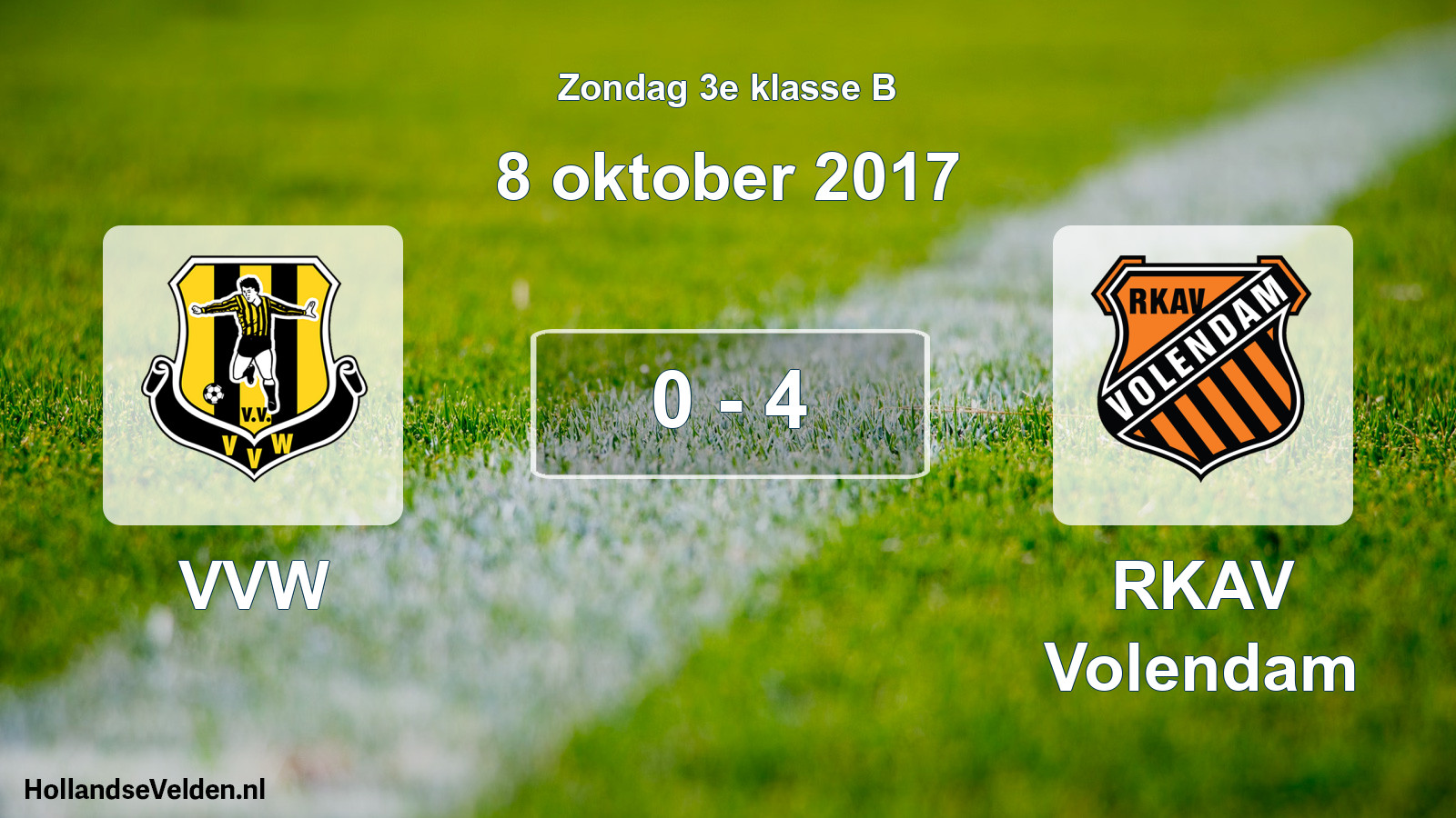 Total number of matches played: VVW - RKAV Volendam 0 - 4 (8 October 2017)