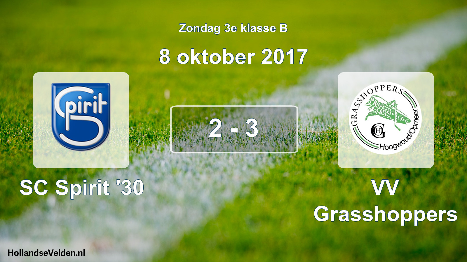 Total number of matches played: SC Spirit '30 - VV Grasshoppers 2 - 3 (8 October 2017)