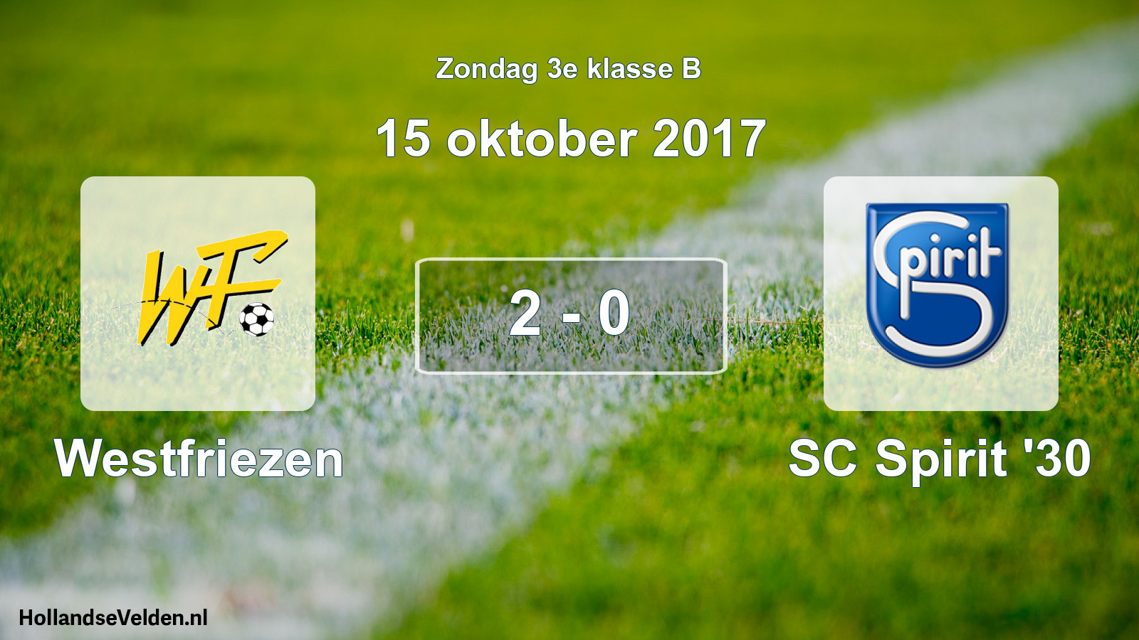 Total number of matches played: Westfriezen - SC Spirit '30 2 - 0 (15 October 2017)
