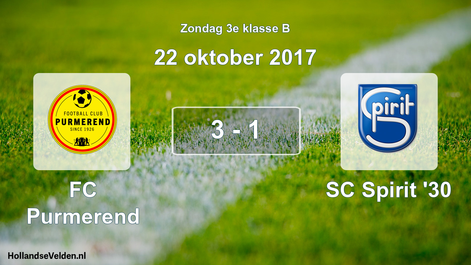 Total number of matches played: FC Purmerend - SC Spirit '30 3 - 1 (22 October 2017)