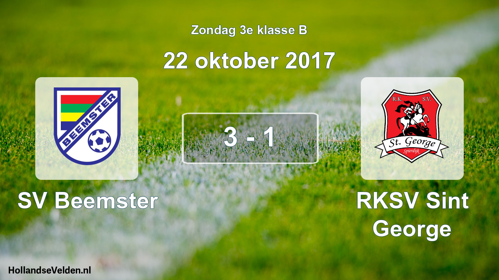 Total number of matches played: SV Beemster - RKSV Sint George 3 - 1 (22 October 2017)