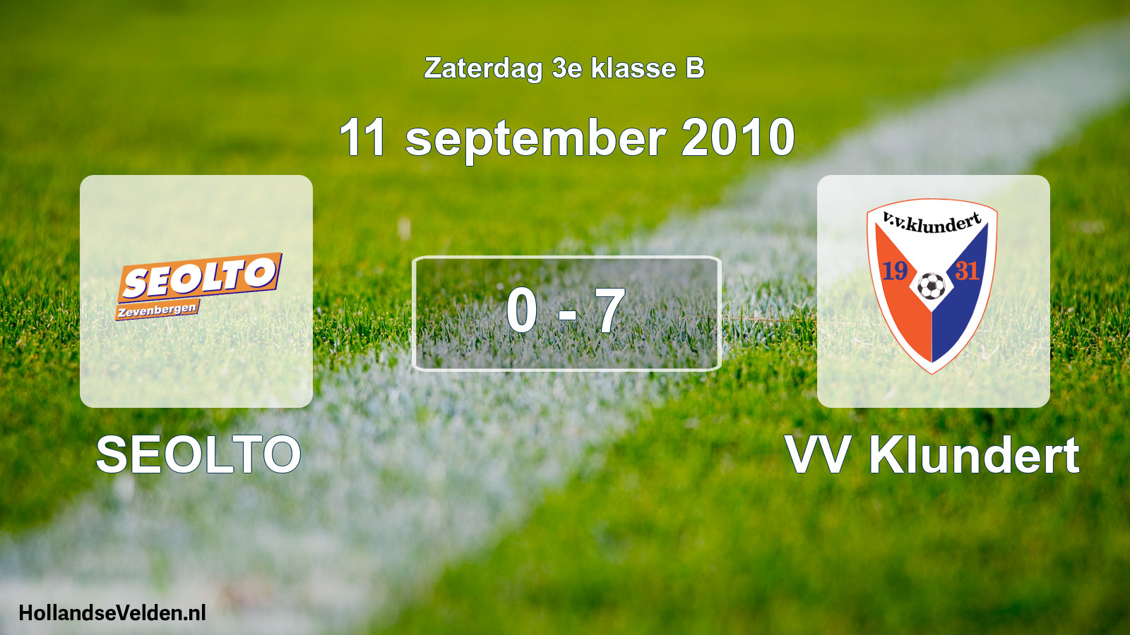 Total number of matches played: SEOLTO - VV Klundert 0 - 7 (11 September 2010)