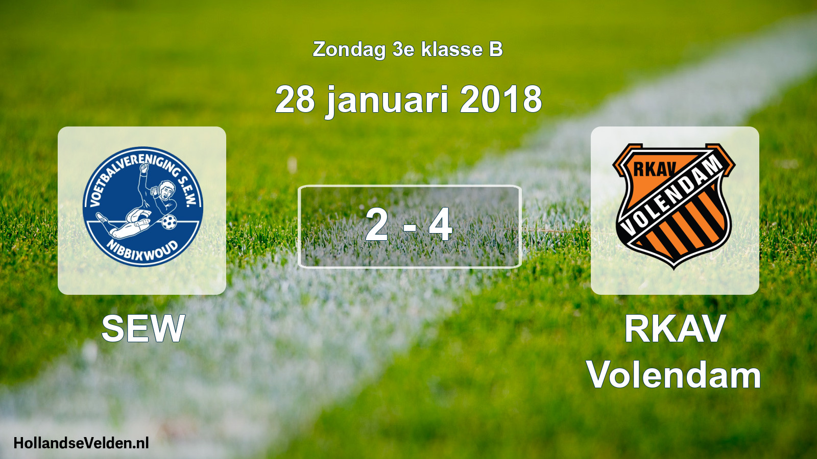 Total number of matches played: SEW - RKAV Volendam 2 - 4 (28 January 2018)