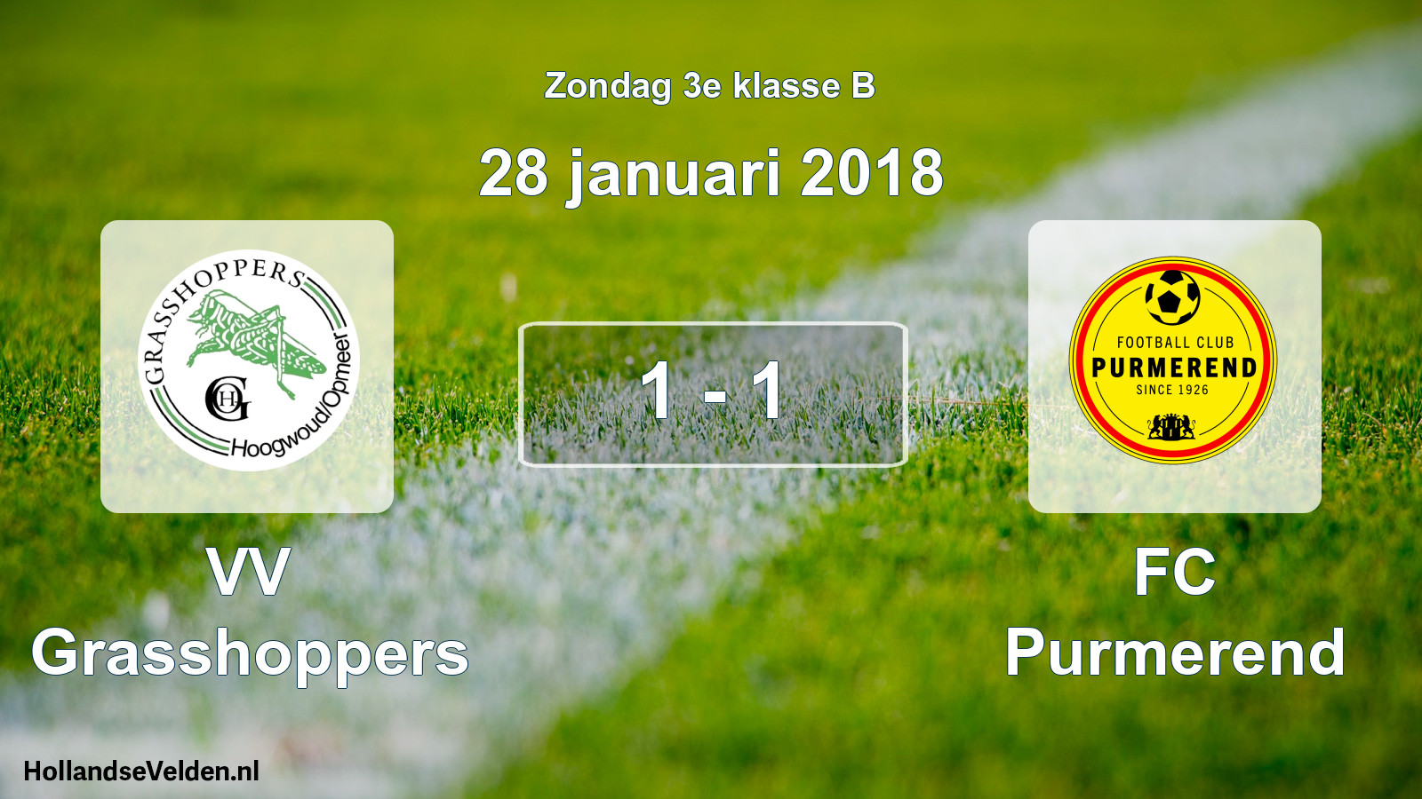 Total number of matches played: VV Grasshoppers - FC Purmerend 1 - 1 (28 January 2018)