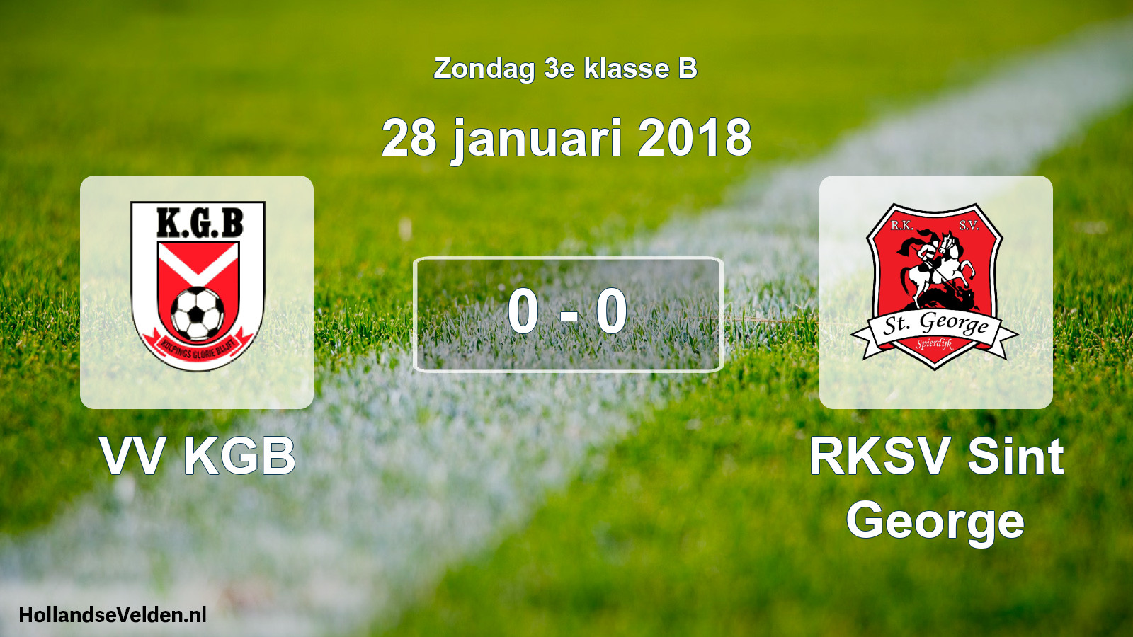 Total number of matches played: VV KGB - RKSV Sint George 0 - 0 (28 January 2018)