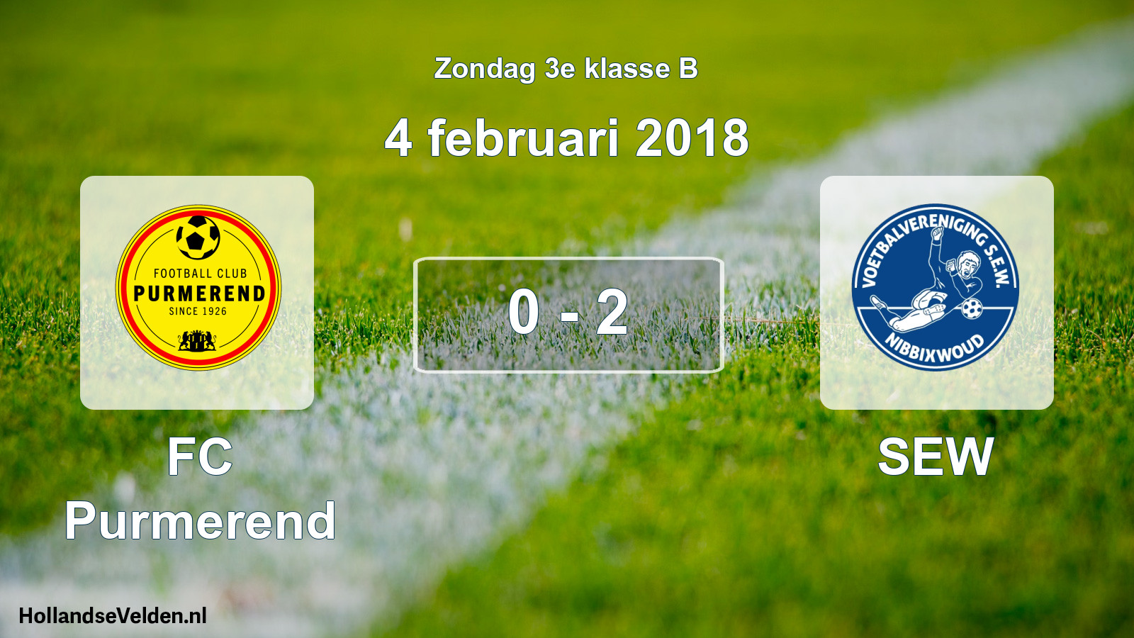 Total number of matches played: FC Purmerend - SEW 0 - 2 (4 February 2018)