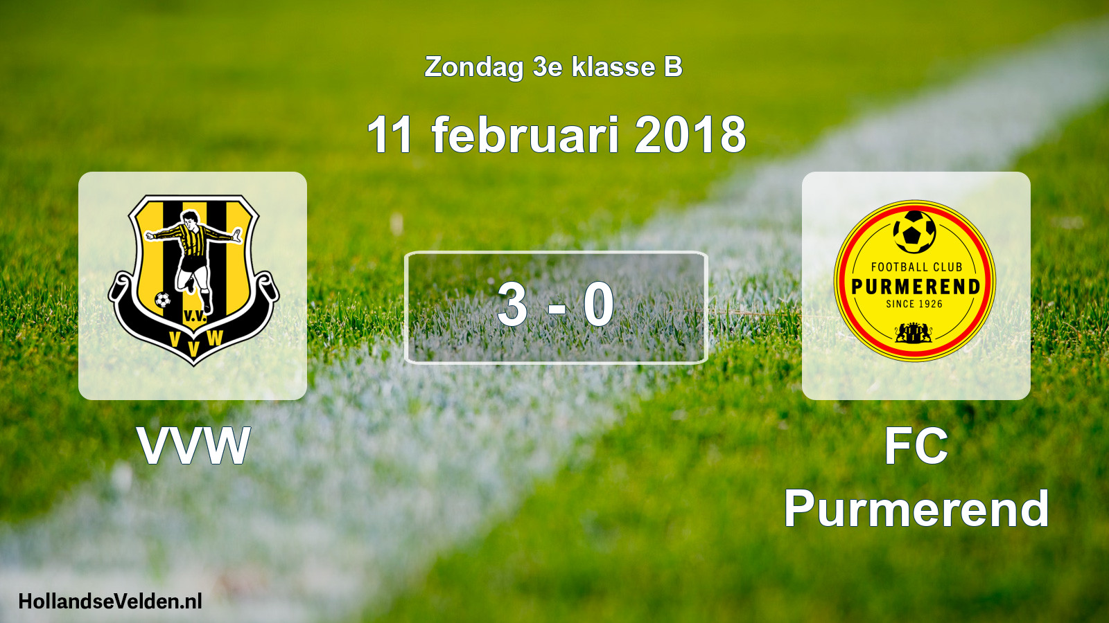 Total number of matches played: VVW - FC Purmerend 3 - 0 (11 February 2018)