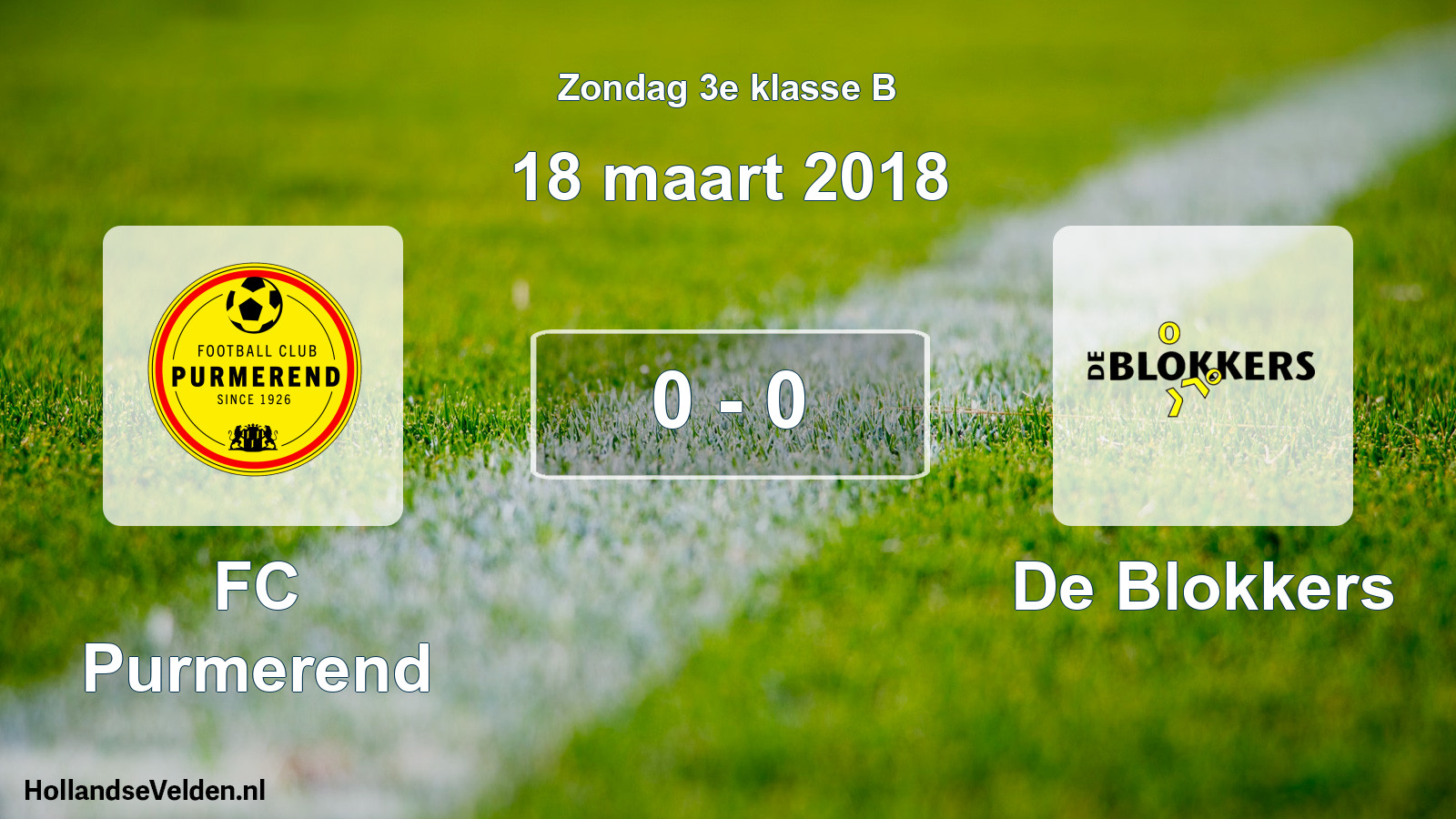 Total number of matches played: FC Purmerend - De Blokkers 0 - 0 (18 March 2018)