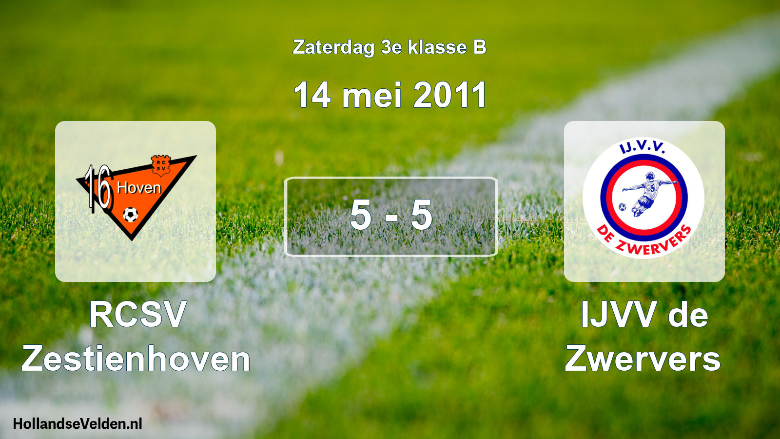 Total number of matches played: RCSV Zestienhoven - IJVV de Zwervers 5 - 5 (14 May 2011)