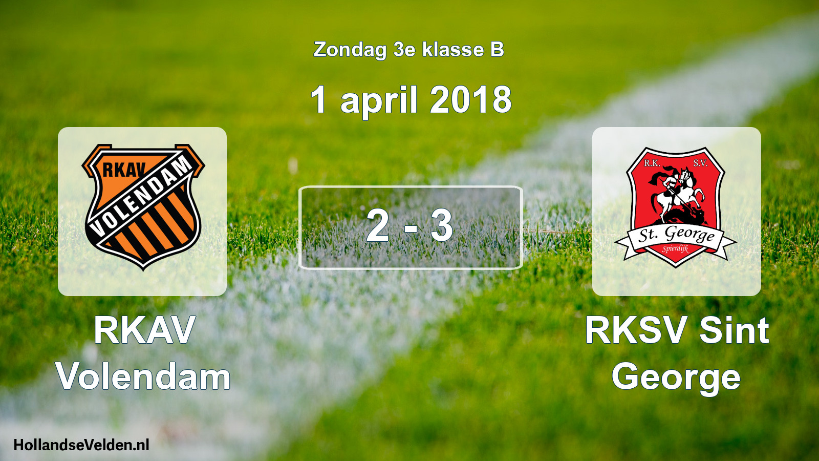 Total number of matches played: RKAV Volendam - RKSV Sint George 2 - 3 (1 April 2018)