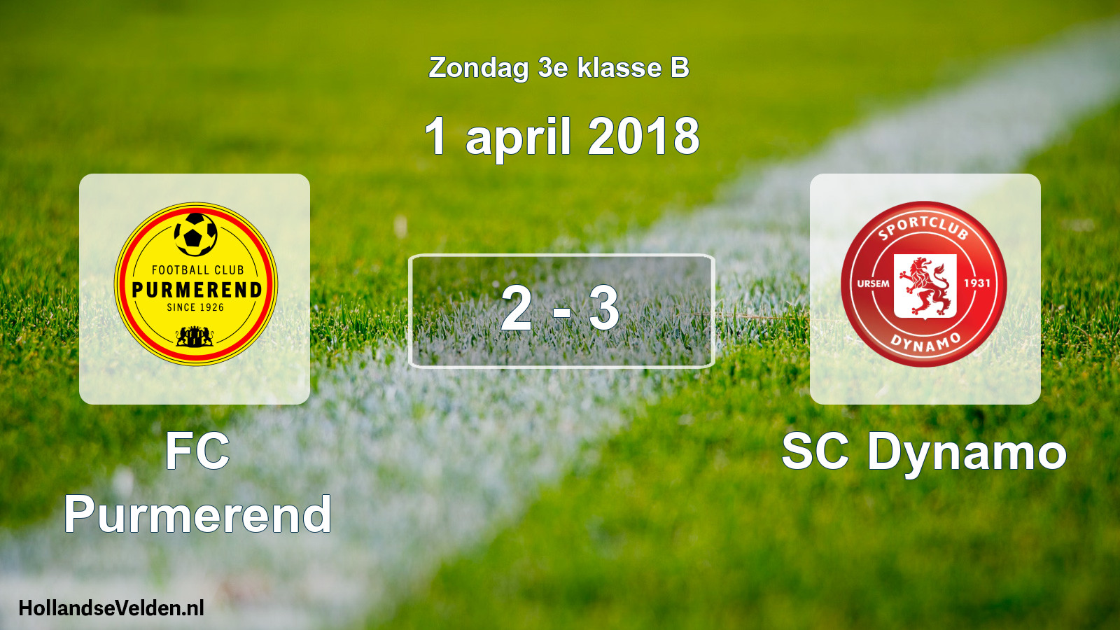 Total number of matches played: FC Purmerend - SC Dynamo 2 - 3 (1 April 2018)