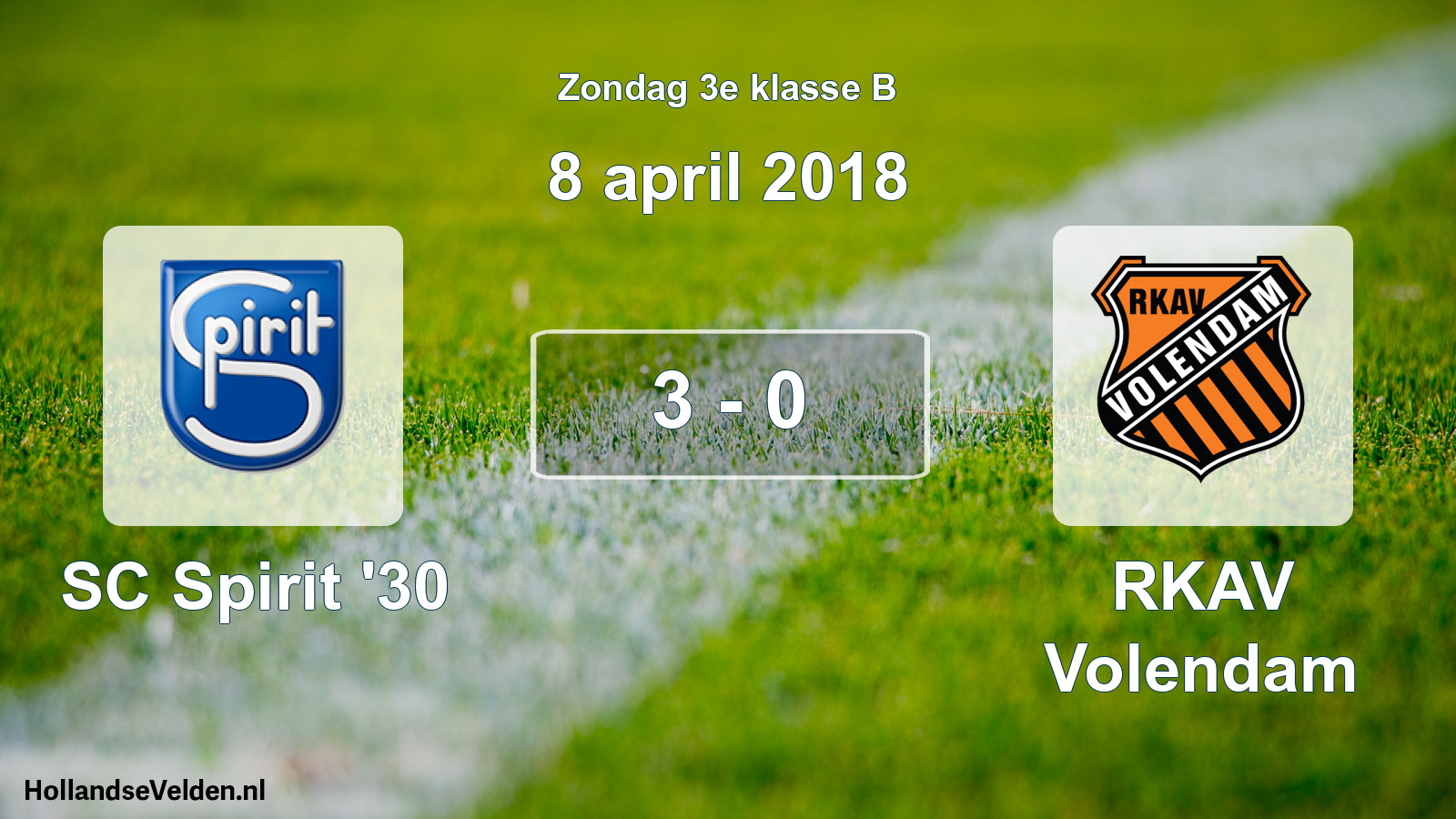 Total number of matches played: SC Spirit '30 - RKAV Volendam 3 - 0 (8 April 2018)