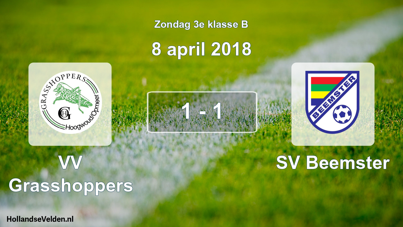 Total number of matches played: VV Grasshoppers - SV Beemster 1 - 1 (8 April 2018)