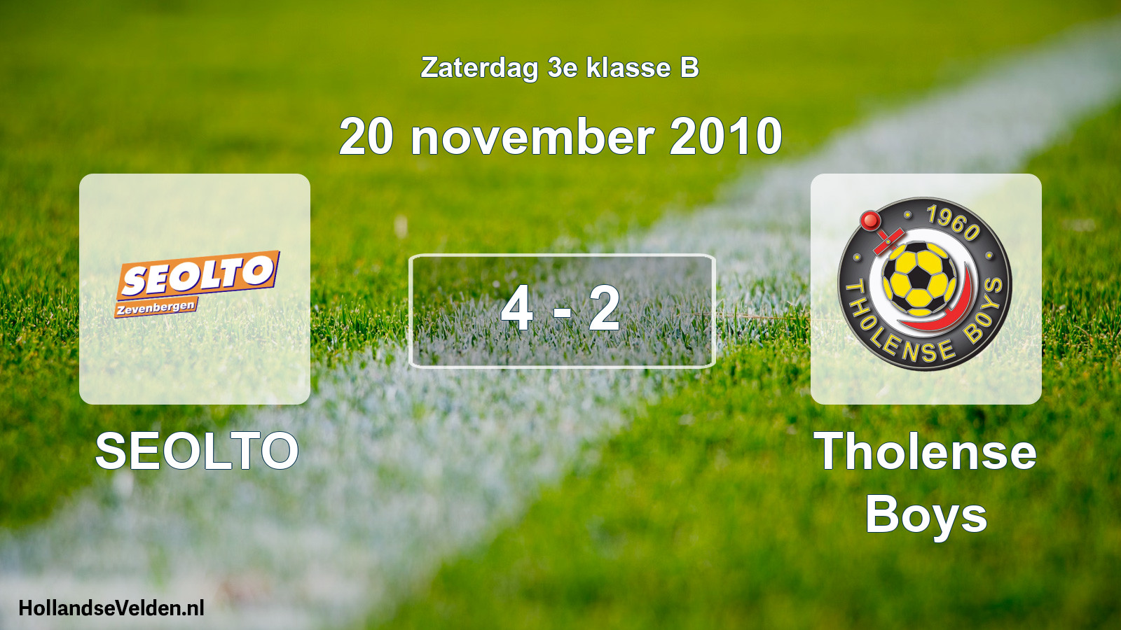 Total number of matches played: SEOLTO - Tholense Boys 4 - 2 (20 November 2010)