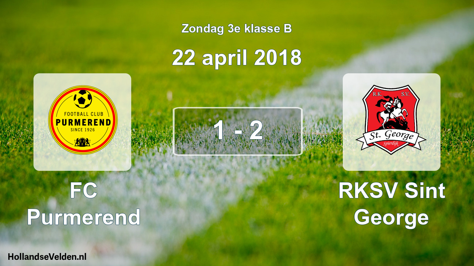 Total number of matches played: FC Purmerend - RKSV Sint George 1 - 2 (22 April 2018)