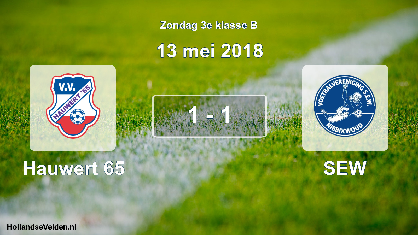 Total number of matches played: Hauwert 65 - SEW 1 - 1 (13 May 2018)