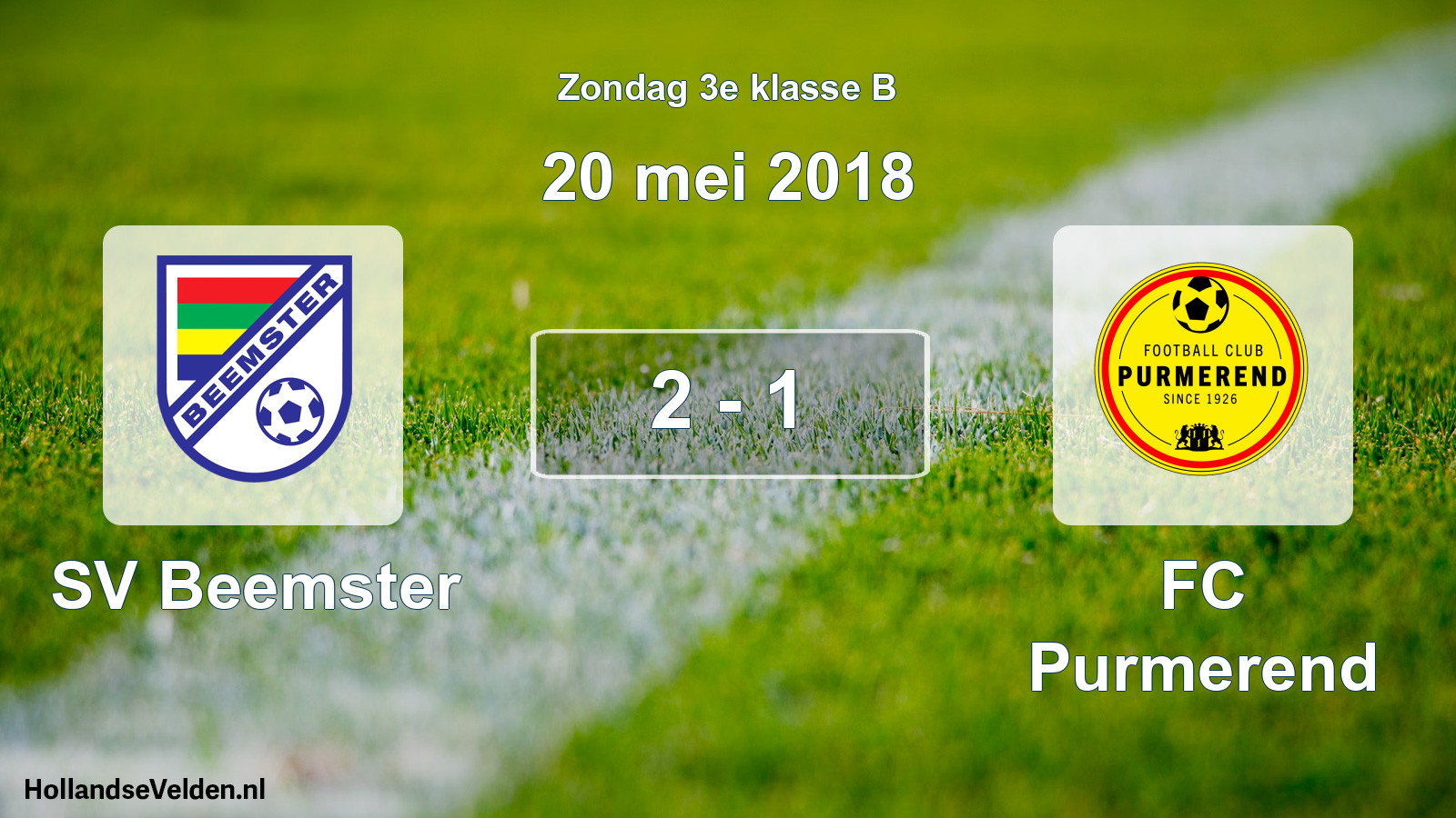 Total number of matches played: SV Beemster - FC Purmerend 2 - 1 (20 May 2018)