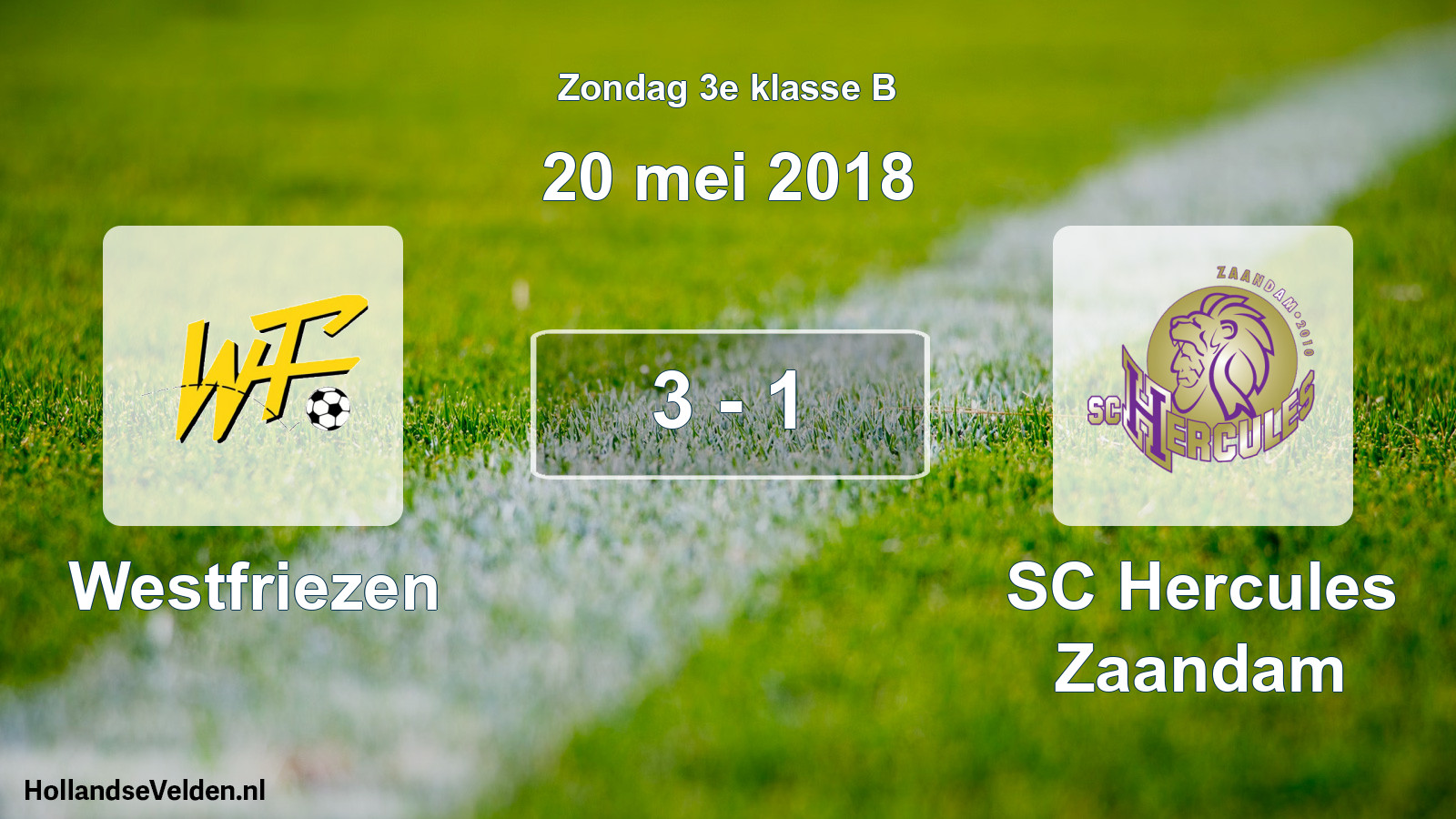 Total number of matches played: Westfriezen - SC Hercules Zaandam 3 - 1 (20 May 2018)