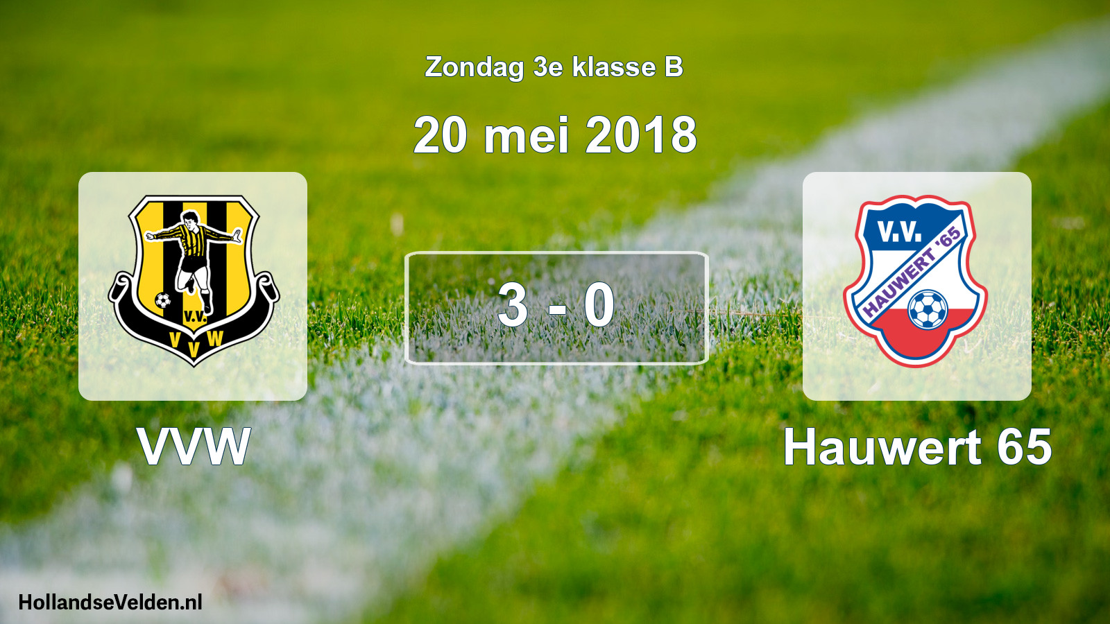 Total number of matches played: VVW - Hauwert 65 3 - 0 (20 May 2018)