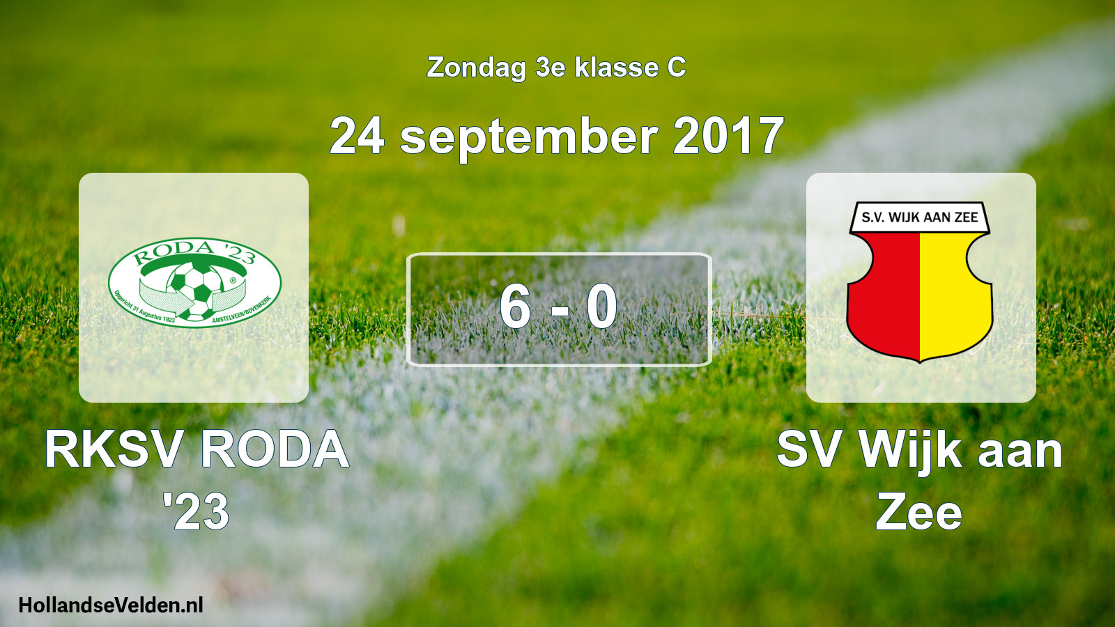 Total number of matches played: RKSV RODA '23 - SV Wijk aan Zee 6 - 0 (24 September 2017)