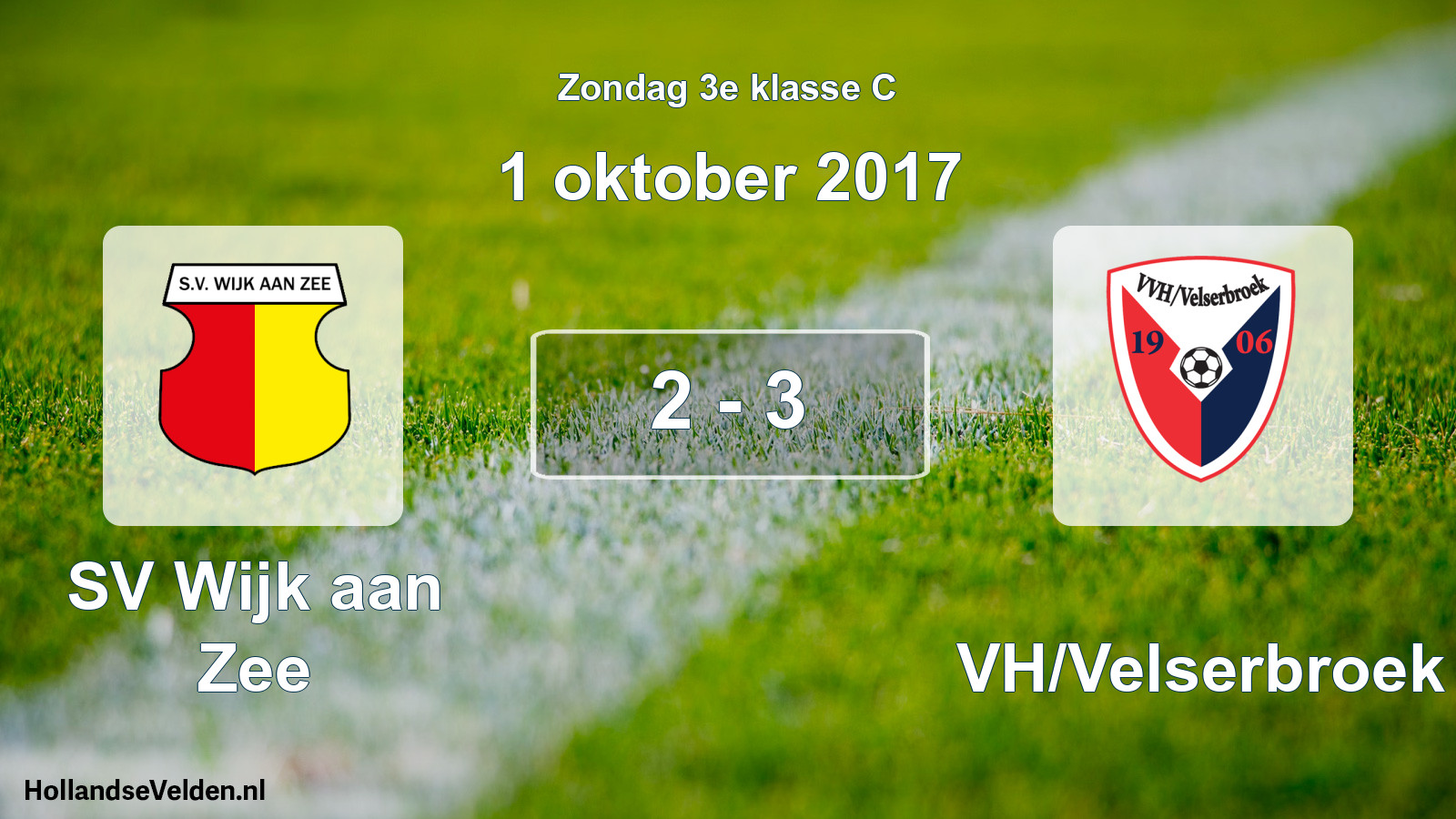 Total number of matches played: SV Wijk aan Zee - VVH/Velserbroek 2 - 3 (1 October 2017)