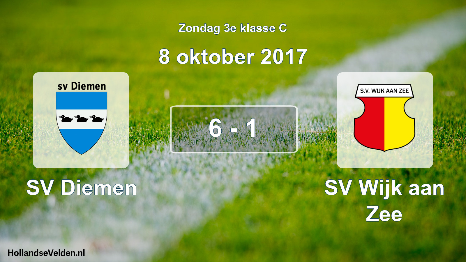 Total number of matches played: SV Diemen - SV Wijk aan Zee 6 - 1 (8 October 2017)
